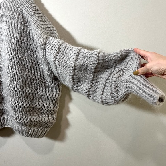 Handmade Light Gray Mohair Cardigan - Picture 8 of 10